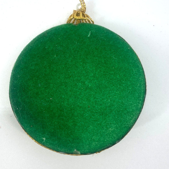 Vintage Frankel Clock Ornaments Red Green Felt 2-1/2 inches - Picture 10 of 15
